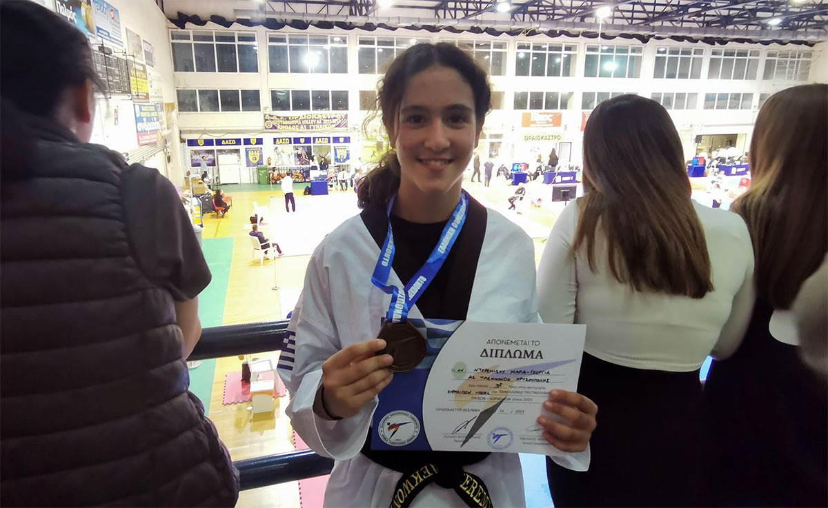  ΑΣ Ταεκβοντό Χρυσούπολης: Χάλκινη πρωταθλήτρια στο Ωραιόκαστρο η Μαρία Ντερεμίδου